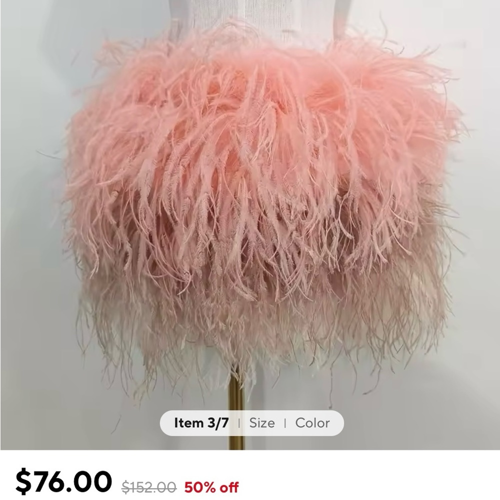 Fluffy feather skirt